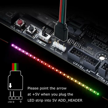 WS2812b RGB LED Pásy pre ASUS AURA SYNC / MSI Mystic Svetlo Sync / GIGABYTE RGB Fusion 2.0 (5V 3 Pin Adresný LED Hlavičky)