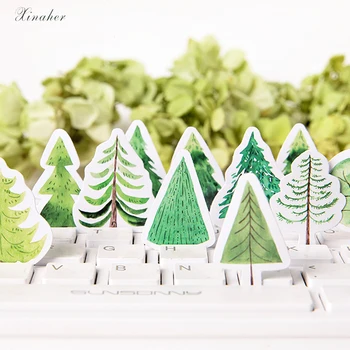 XINAHER 45pcs/box lesných stromov dekorácie, papierové nálepky package DIY denník dekorácie-nálepky album scrapbooking