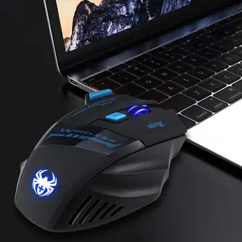 ZELOTES F14 2,4 GHz Bezdrôtová Optická USB Myš 2400DPI 7 Tlačidiel Myši LED Nastaviteľné Ergonomic Gaming Mouse na PC Počítač