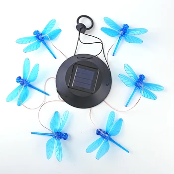 Záhrada Dekor Lampy Vonkajšie Solárne LED Veterné Zvonkohry Svetlo Dragonfly Luster Home Automaticky Dobíjať Plot Krajiny