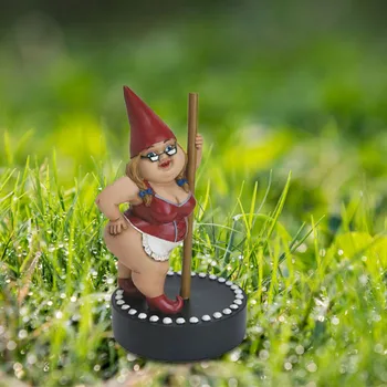 Záhrada pole Tanec Gnome Živice Gnome Socha Indoor/Outdoor Socha pre to, Terasa, dvor alebo Trávnik 17 cm JA55