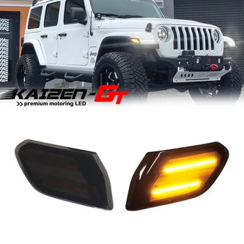 Údené Objektív Amber LED 12V Auto Bočné Obrysové Svetlá Na rok 2018-up Jeep Wrangler JL, Pre 2020-up Jeep Gladiator JT Zase Signálne Svetlá
