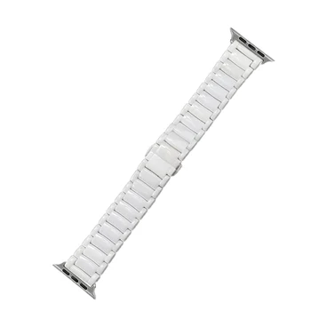 Čierne biele keramické popruh pre Apple Iwatch 40 42mm 44 mm série 2 3 4 5 6 SE hodinky remienok náramok náramok náhradné pásmo pásu