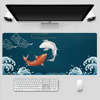 Čínsky Koi Ryby Odolná Gumová Myš Mat Pad Stôl Tabuľka Chrániť Hra Úrad Práce Mouse Mat pad X XL Non-slip Notebook Vankúš