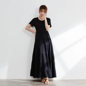 Ženy Šaty, Krátky Rukáv Žena Lete Ženy Čierne Dlhé Šaty Japonskom Štýle Ženy Elegantné Hot Šaty 2021 Hot Nosenie