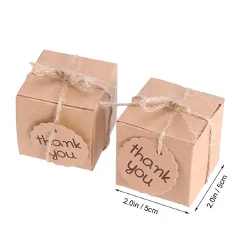 100ks/50 Sady Ďakujem Candy Boxy Kraft Papier Balenie Darčekové Lieči Dobré Boxy Strany DIY ďakujeme, že ste kartu kraft papier candy box
