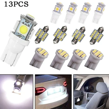 13pcs / set auto LED T10 priestoru osvetlenia špz svetla nastavenie bielej a modrej dve možnosti