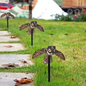 1pc Falošné Prowler Sova S Pohyblivé Krídla Vták Dôkaz Odpudzujúce Záhrada umelé návnady Pešti Scarer Sparrow Vták Kontrolu Dodávky