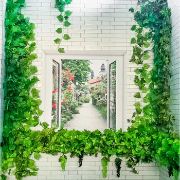 1pcs 2,5 m vysokú kvalitu umelé hroznový list ratan simulácia rastlín plastové obchod záhrada domov stropov