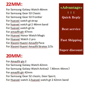 20 mm sledovať popruh Pre Samsung Galaxy sledujte 3 41mm 42mm Silikónový náramok Garmin Amazfit Samsung Galaxy sledovať 2 40 mm 44 mm band