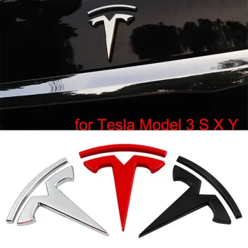 2021 Auto 3D Kovov Predné Logo Nálepka Pre Tesla Model s 3 S X Y Znak Zadný Kufor, zadné dvere Odznak Telo Odznak Dekorácie, Doplnky