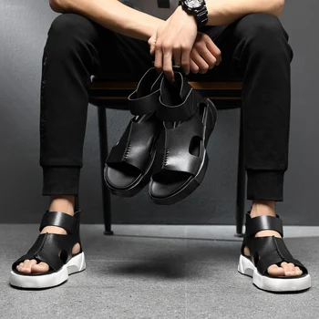 2021 Letné Módy Muž Pláži Kožené Sandále Mužov Vonkajšie Bežné Topánky Anti-šmyku Krasovki Papuče Hot Predaj Sandále pre Mužov