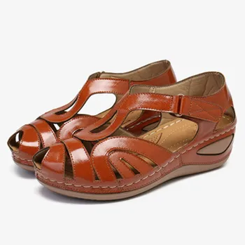 2021 Ženy Sandále Na Platforme Módne Dámske Topánky Bežné Plus Veľkosť Kliny Otvorené Prst Letné Sandále Cut-Out Žena Kliny Topánky