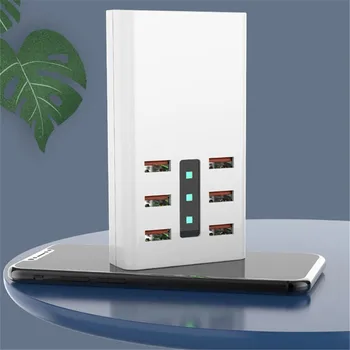 30W Smart USB Nabíjačka 6 Porty Nabíjacej Stanice pre Mobilný Telefón, Tablet EU/US/UK Zásuvky Hub Sieťovej Nabíjačky Stanice Napájací Adaptér