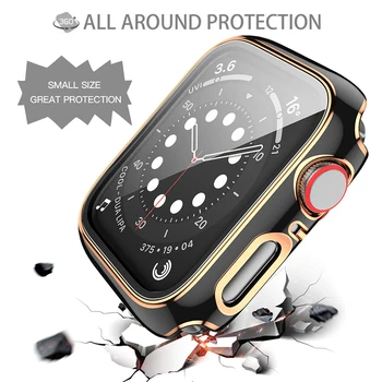 360 Full Screen Protector Nárazníka Rámu Matná pevné púzdro Pre Apple hodinky 6/SE/5/4/3 Kryt Kalené Sklo Film Iwatch 38/40/42/44 mm