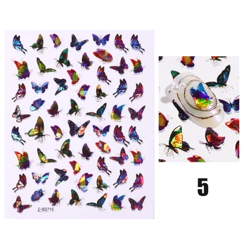 3D Butterfly Nail Art Nálepky, Lepiace Jazdcov Farebné Transfer na Nechty, Nálepky Filmy Zábaly Dekorácie Manikúra SANA889
