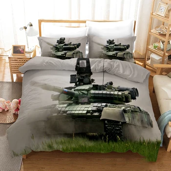 3D Nádrž Tlač Deka Kryt posteľná bielizeň Nastaviť Moderné Tvorivé Vojenské Pekla Buggy Vzor Obliečky Nastaviť Perinu S obliečky na Vankúše 3ks