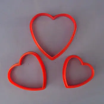 3ks/set Láska Srdce v Tvare Sušienky Formy Cookie Frézy Fondant Cake Zdobenie Nástroje Pečenie Nástroje P10107