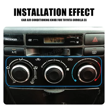 3ks/Veľa Pre Toyota Corolla EX AC Klimatizácia Prepnúť Panel Ovládací Tepla Ac Gombíky Tlačidlo Hliníkovej Zliatiny Auto Styling