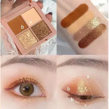 4 Farebné Prenosné Lesk Diamond Eyeshadow Paleta Leskom Matný Vodeodolný Očný Tieň, Palety, Kovový Pigmentované Makeup Paleta