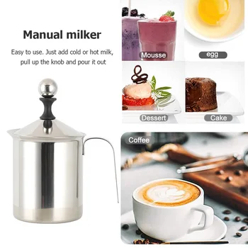 400/800ML Príručka Mlieko Frother z Nerezovej Ocele je cappuccino Mlieko Creamer Mliečna Pena Oka Kávy Foamer Creamer Kuchyňa Applicance