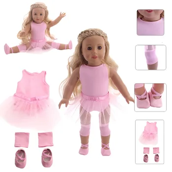 43 Cm New Born Baby Doll Oblečenie Ružová Rad Tanečné Šaty, Sukne Kolien Obuv 18-Palcové Americké, Darčeky Pre Dievčatá OG