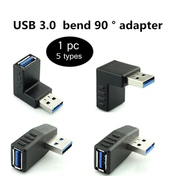 5 Typy 360/90 Rotujúce USB Mužov a Žien Adaptér Ohýbanie Rozhranie Predĺžiť Plnenie High-Speed 5Gbps Adaptér