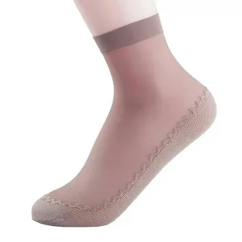 5pair Letné Dámske Krátke Tenké Ponožky Non-slip Ponožky Žakárové Transparentné Loď Ponožky