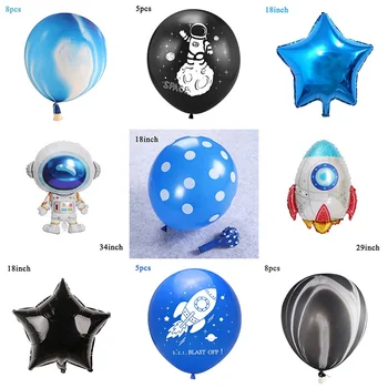7 rúry Hliníkové astronaut rakety, planéty narodeniny balón Stojan globo Držiak na Hviezdnej oblohe tému narodeninovej party Dekor Dodávky