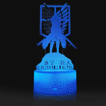 Anime Dekor Led Lampa Útok na Titans 4 Noci Svetlá Eren Yeager Stolové Lampy, Spálňa Decor Akrylových 3D Stôl Svetlá USB Nočné Lampy