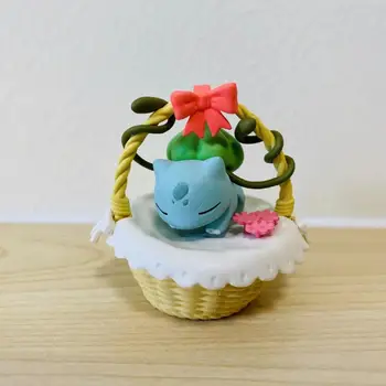 Anime Pokémon bikachu Divu, Žaba Osiva Tuku Ding Bawang Kvet Q Verzia Box Vajcia Dekorácie Zbierky darček Malý kôš bábika