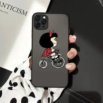 Argentína Quino Mafalda roztomilý dievča Telefón Prípadoch matné transparentné Na iphone 7 8 11 12 plus mini x xs xr pro max kryt