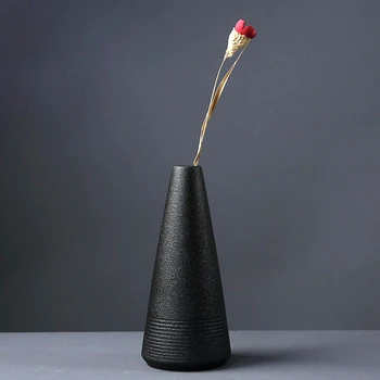 Black Ceramic Malá Váza, Domáce Dekorácie Remesiel Stola Ornament Jednoduchosť Japonský štýl Dekorácie