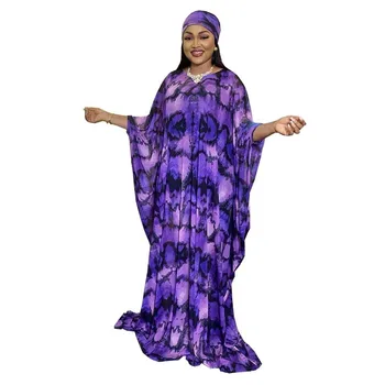 Dashiki Dlho Maxi Šaty Afriky Šaty Pre Ženy 2021 Lete Tradičné Afrike Oblečenie Fairy Dreess S Vnútorné Kerchief
