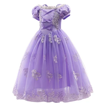 Deti, Dievčatá Princezná Rapunzel Šaty Sofia Šaty Plesové Šaty, Dlhé Party Šaty Detskej Fantázie Fialová Luxusné Zamotaný Halloween Šaty