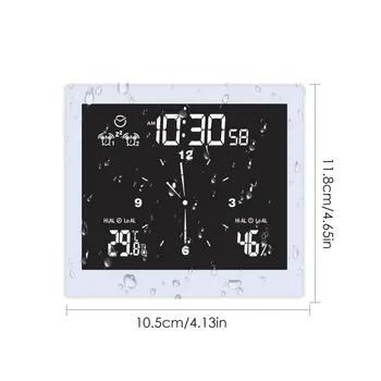 Digitálny Kúpeľňa Hodiny Jednoduchý LCD Elektronický Budík Nepremokavé Sprcha Hodinky Teploty Hodiny Visí Časovač