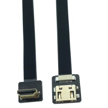 FPV Žena na kompatibilný s HDMI Samec 90 stupeň AŽ Adaptér FPC Páse s nástrojmi Ploché Predlžovací Kábel Ihrisku 20kolíkový hdmiPlug Konektor