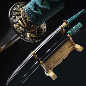 Funkcia Japonský Samuraj Katana 1095 Ocele Hliny Tvrdeného Čepeľ Britva Ostré Pripravený Na Bitku Reálne Meče Ručné Full Tang