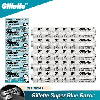 Gillette Holiace Žiletky Super Blue Pre Mužov Nerezová Oceľ Dvojité Ostrie Holiaci Strojček Kotúče Hlavy Pre Tradičné Starej Veži Nové