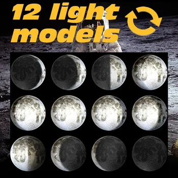 Homhi Mesiac Svetlo Nástenné Svietidlá 3D Vytlačené LED Nočné Svetlo Spálňa Deco Dieťa Miestnosti Dekorácie Deti Luminaria Sconces Lampara HWL-099