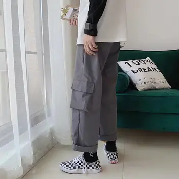 In náradie nohavice pánskej a dámskej módy kórejská verzia Harajuku štýl voľné študent športové širokú nohu, nohavice rovno trubice
