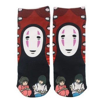 K2852 Roztomilý Kreslený Anime Ženy Ponožky Zábavné Jar Leto Dragon Nízky Rez Bežné Priedušná Krátke Ponožky Happy