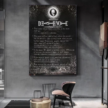 Klasické Anime Plátno na Maľovanie Plagátu Domáce Dekorácie Death Note Pravidlo Moderný Štýl Tlače na Obývacia Izba Cartoon Stenu Decor
