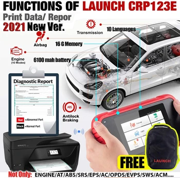 LAUNCH X431 CRP123E OBD2 Auto Skener OBD OBDII Motora, ABS, Airbag SRS Prenos Automobilový diagnostické Nástroje bezplatná aktualizácia CRP123