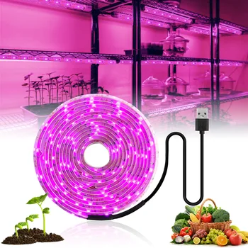 LED Rásť Svetlo celé Spektrum 5V USB Rásť Svetelné Pásy 2835 LED Phyto Svietidlá Pre Rastliny Skleníkových Hydroponické Pestovanie