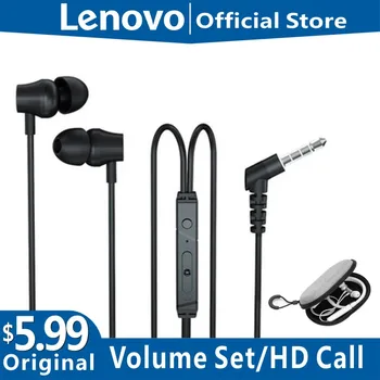 Lenovo QF320 Káblové Slúchadlá Ťažké Basov, 3,5 mm Audio Káblové Ovládanie In-ear Slúchadlá s Mikrofónom pre Telefón, Hry, Hudba