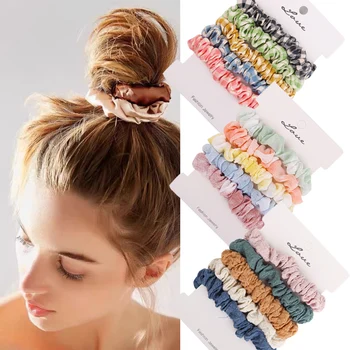 Letné In Hot Scrunchies Vlasy Krúžok Uviazať Lano Satin Candy Farby Copu Držiteľov Hairbands Kórejský Lady Grils Dieťa Vlasové Doplnky