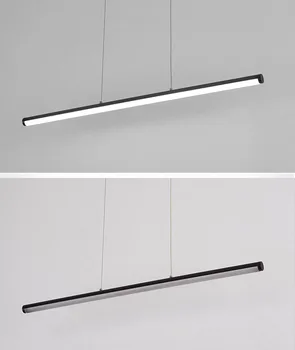 Moderný Minimalistický LED Svetiel Prívesok Line Stmievateľné Osvetlenie S Diaľkovým ovládaním Pre Jedáleň, Obývacia študovňa Kábel, Závesné Svietidlá
