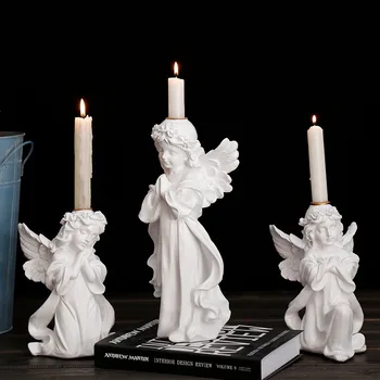 Modliť Anjel Socha Svietnik Vintage Sviečkový Domáce Dekorácie, Ozdoby Lovecrafts Vybavenie Darčeky Svadobné Dekorácie