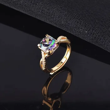 Móda Sľub Snubné Prstene Vložkou Oslnivé Farebné Zirconia Luxusne Jemné Šperky Rôznych Štýlov, Ktoré Sú K Dispozícii Pre Ženy Zapojenie